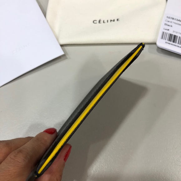Celine dual color leather card case wallet - Picture 5 of 7